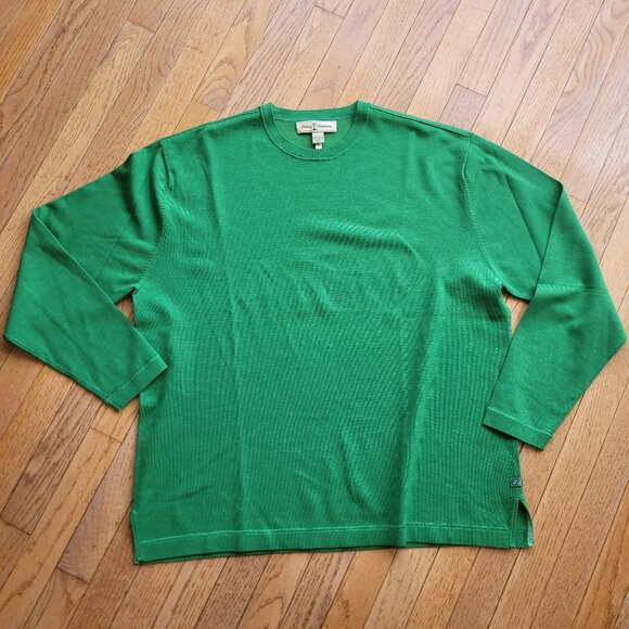 Tommy Bahama Sweater Silk Nylon Blend Green Pullover Long Sleeve L - Picture 1 of 11